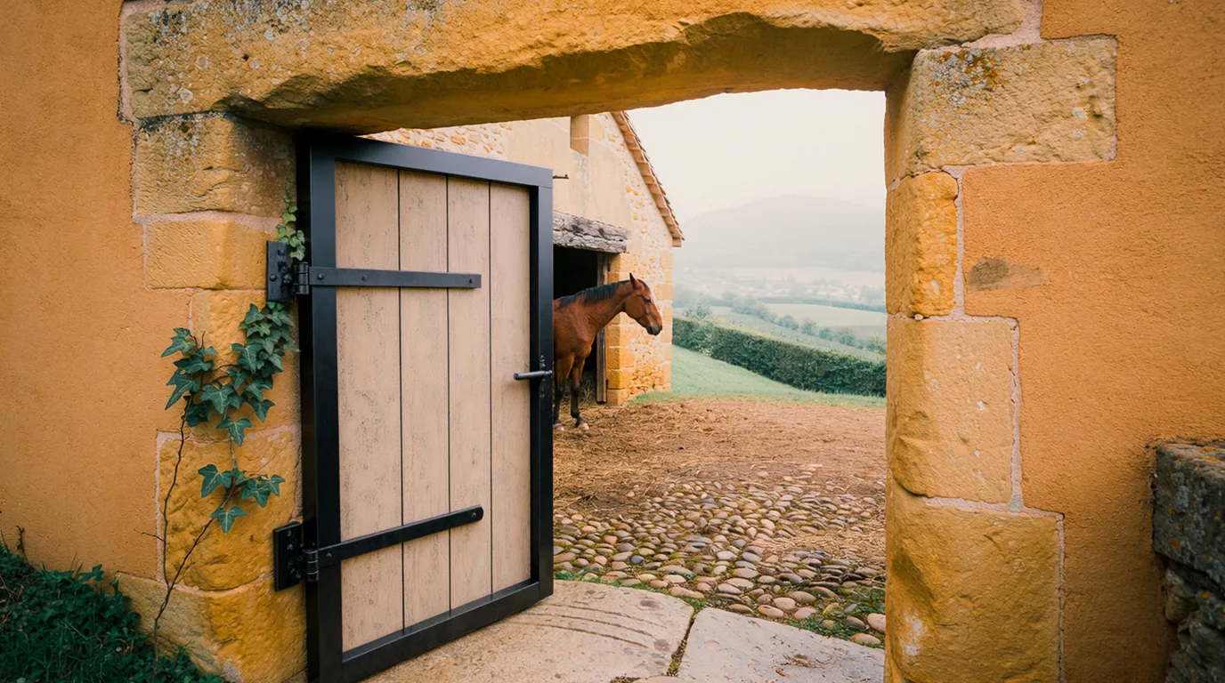 Entrée, Les Poneys de la Combe, centre équestre à Saint-Montan