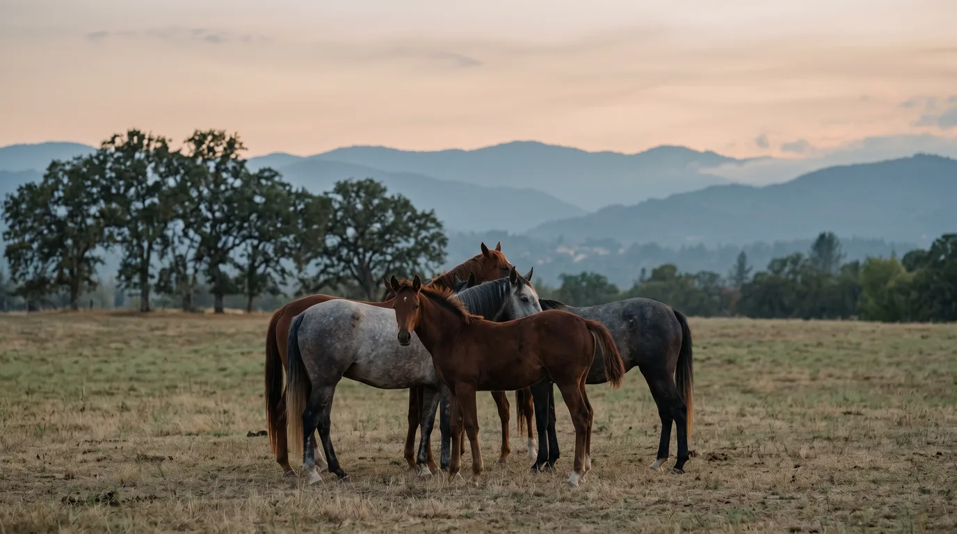 Chevaux en liberté, Les Poneys de la Combe, Ardèche
